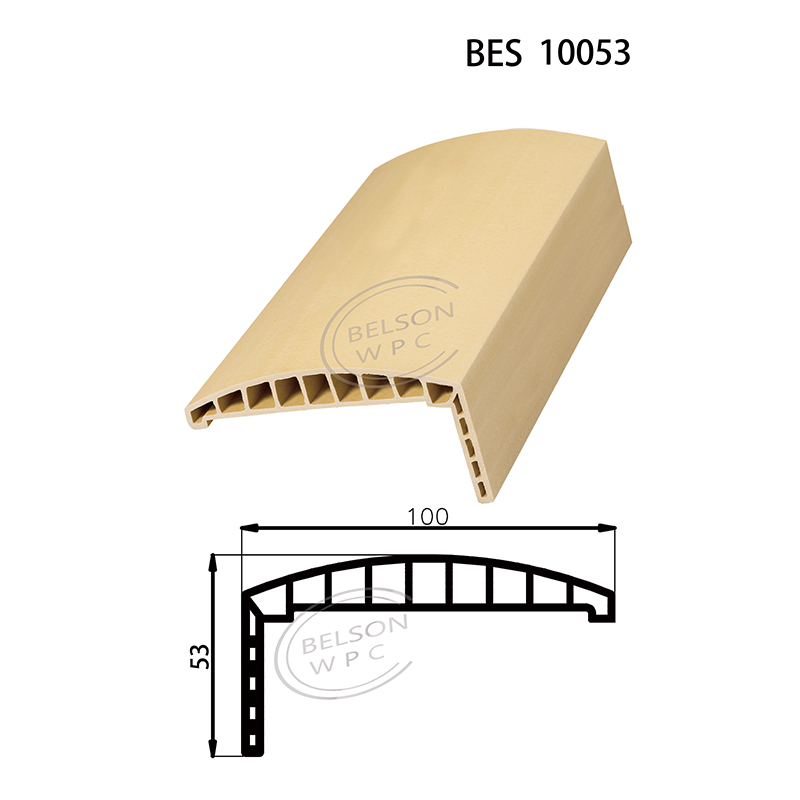 Belson WPC BES-10053 lunghezza personalizzata 10 cm di larghezza architrave WPC di forma rotonda progettato per clienti speciali Linee di porte WPC